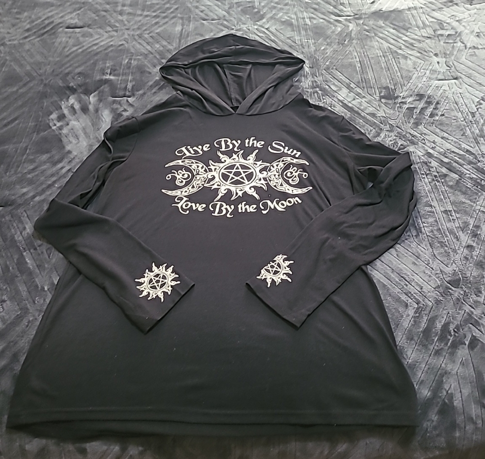 Source Unknown Black Long Sleeve Tee with White Print